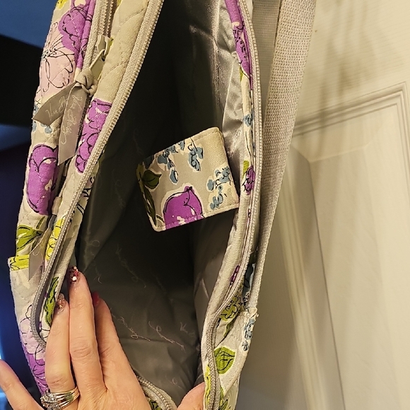 Vera Bradley Floral Quilted Laptop Backpack in Purple and Green - Picture 7 of 12